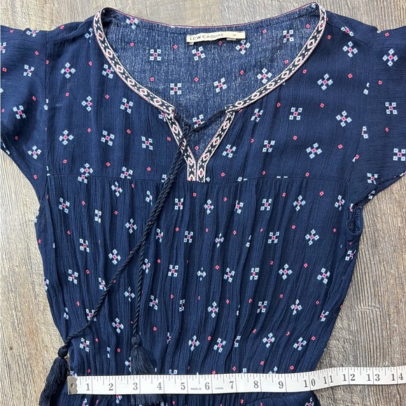 LCW Casual Women’s Boho Summer Lined Crinkle Cinched Waist Dress Size S/M - Picture 8 of 8